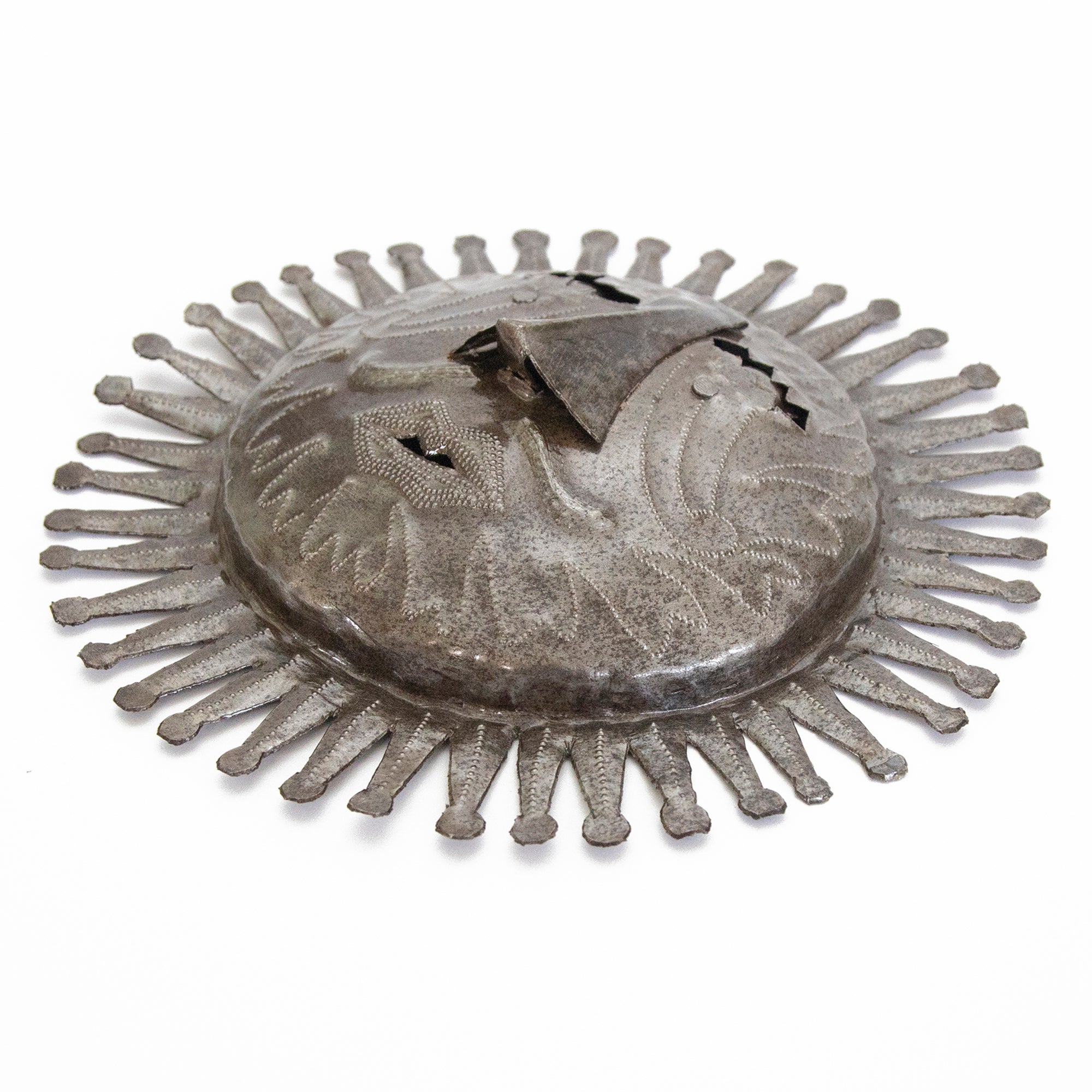 Recycled Steel 10" Aztec Sun Metal Wall Decor