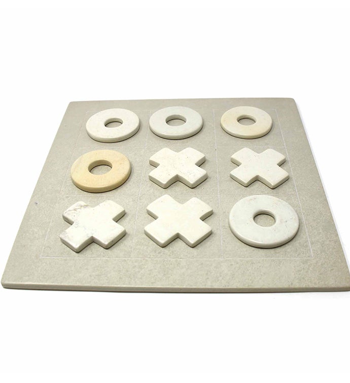 Handcarved Soapstone Tic-Tac-Toe Game Set