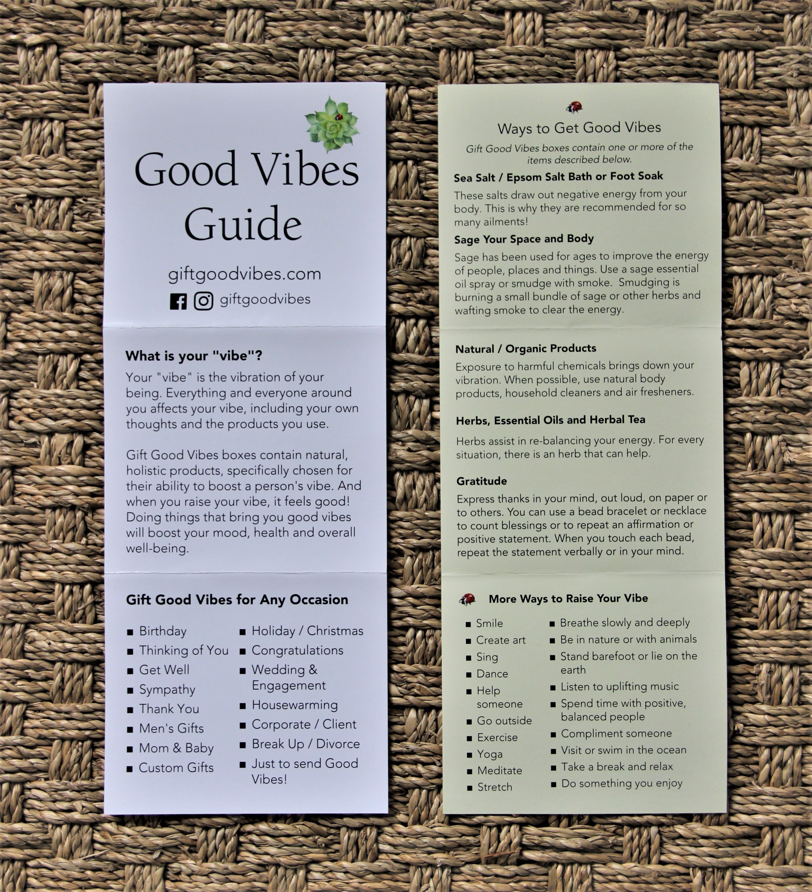 Good Vibes Men's Gift Box  Feathers Card