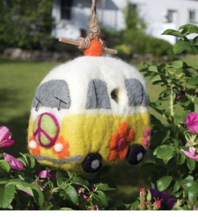 Wild Woolies Handmade Felt Magic Bus Birdhouse