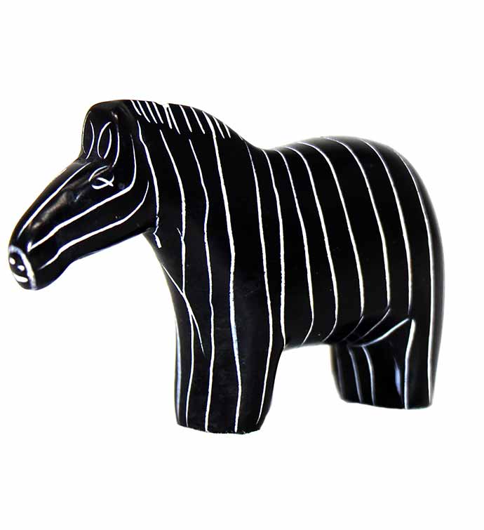 Hand-carved Yin-yang Zebra Soapstone Statues