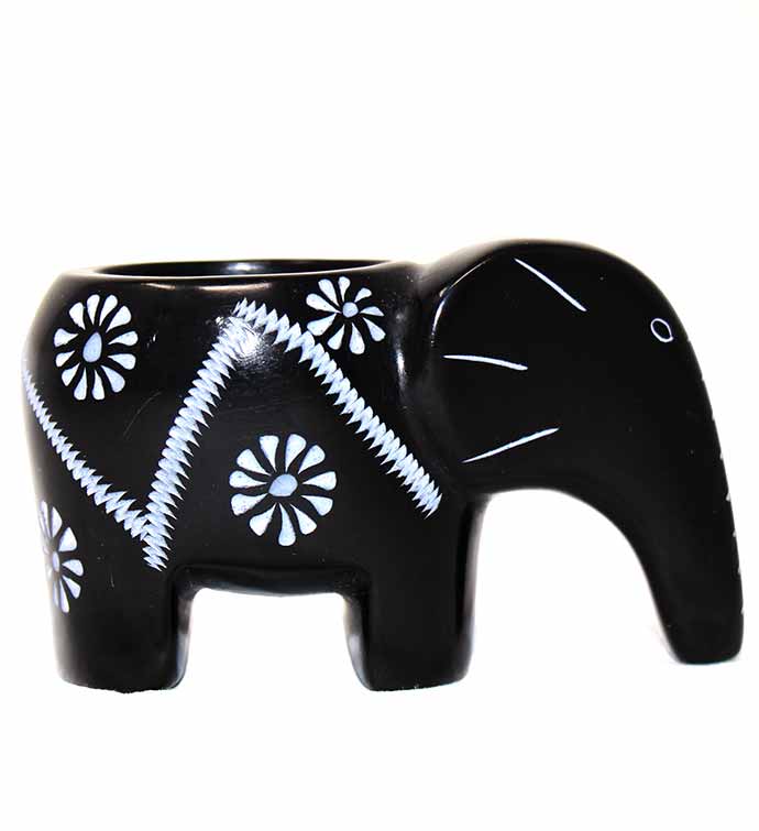 Hand carved Elephant Soapstone Tea Light