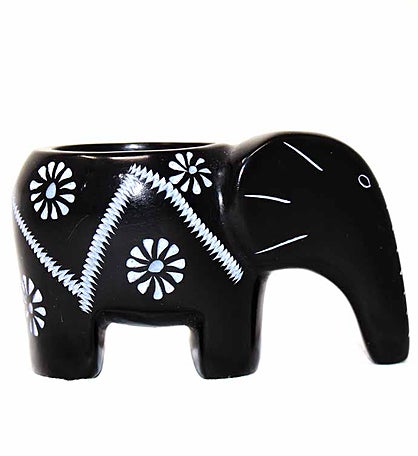 Hand-carved Elephant Soapstone Tea Light
