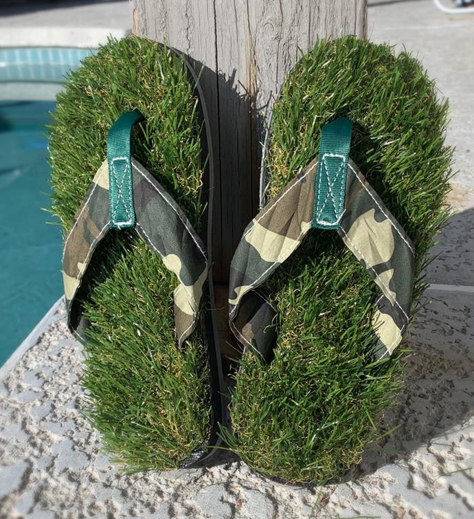 Grass Flip Flops Camo/ Green