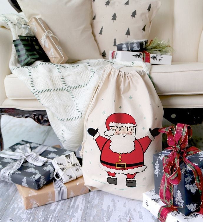 Christmas Santa Sack For Presents And Holiday Decorations