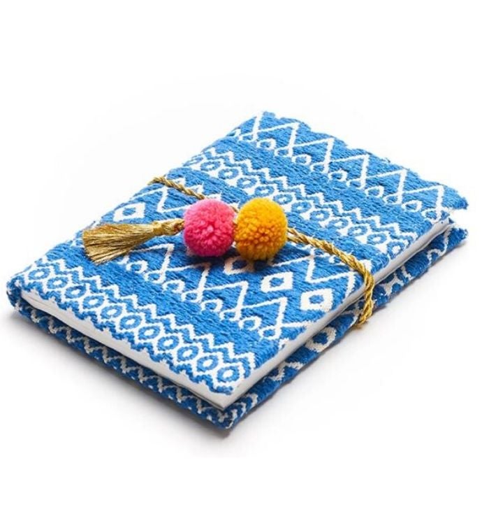 Handmade Fabric Pom Pom Journal