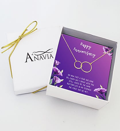 Infinity Pendant Necklace With Anniversary Card And Gift Box
