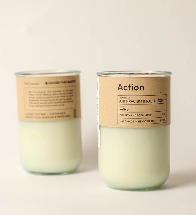 Action - Vetiver Scent Candle, Gives To Racial Equity & Anti-Racism