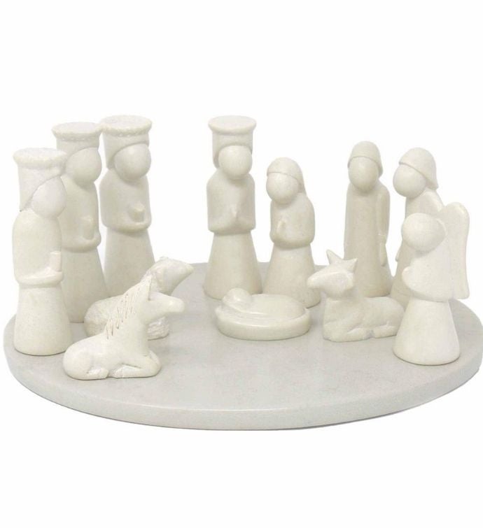 Hand Carved Nativity Soapstone Sculpture