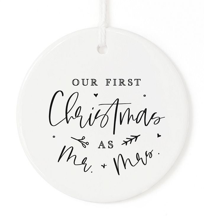 Our First Christmas As Mr. & Mrs. Ceramic Christmas Ornament