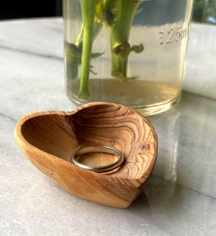 Petite Olive Wood Trinket Bowls (Set of 2)