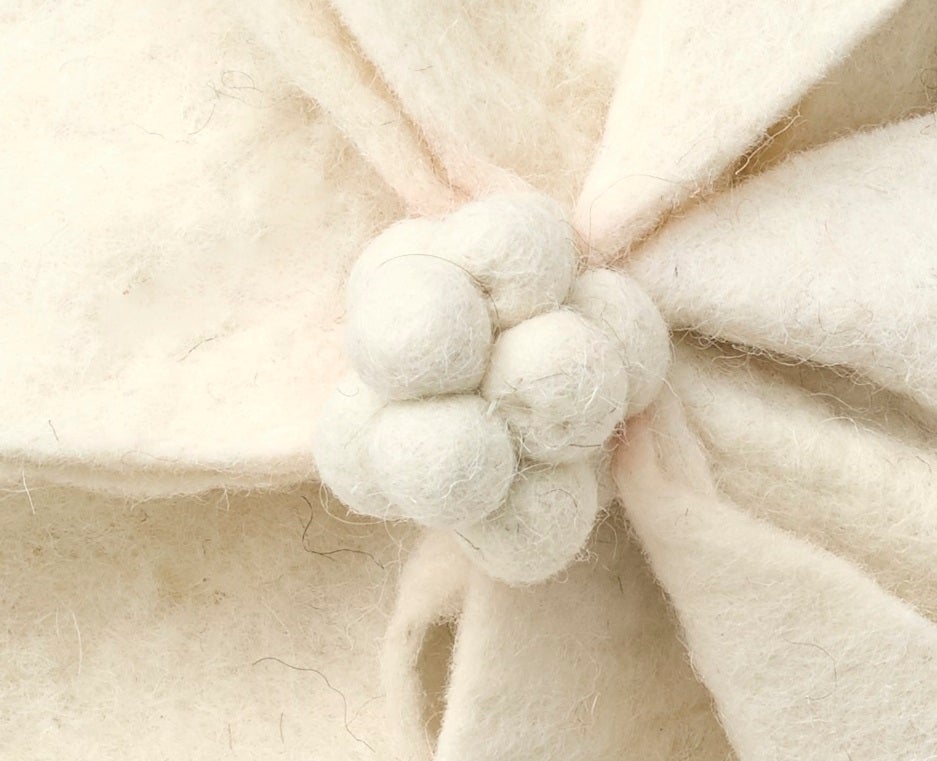 Hand Felted Wool Pillow 3d Flower