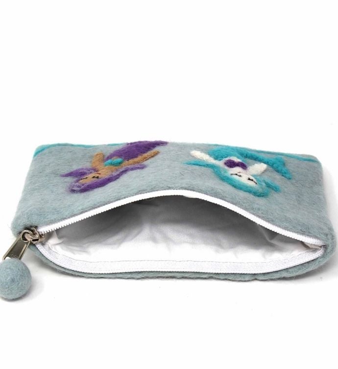 Handmade Mermaid Friends Felt Zipper Pouch