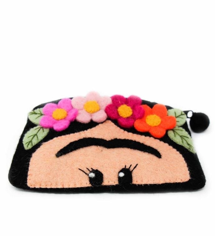 Handmade Frida Felt Pouch