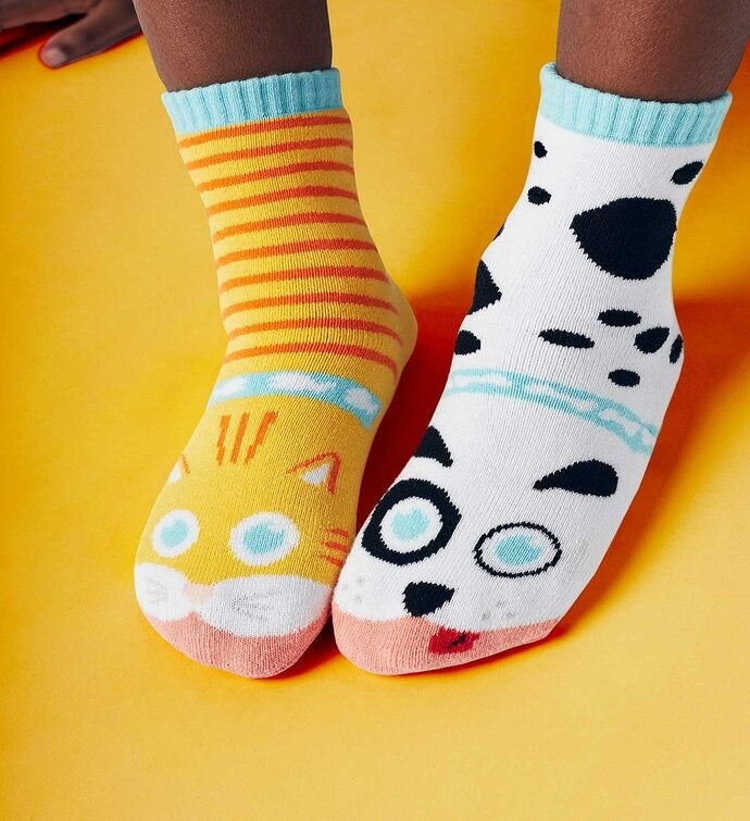 Cat & Dog   Kids Mismatched Socks