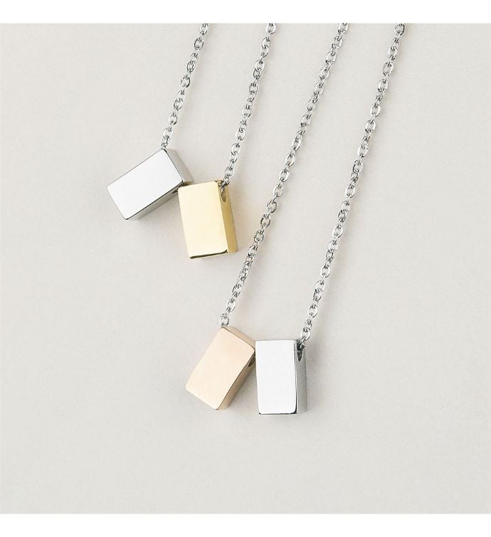 Rose Cube Card Necklace and Jewelry Gift Set