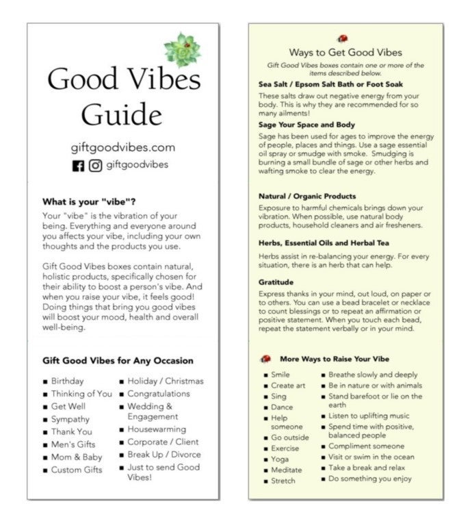 Good Vibes Gift Box - Sage - "Happy Holidays" Card