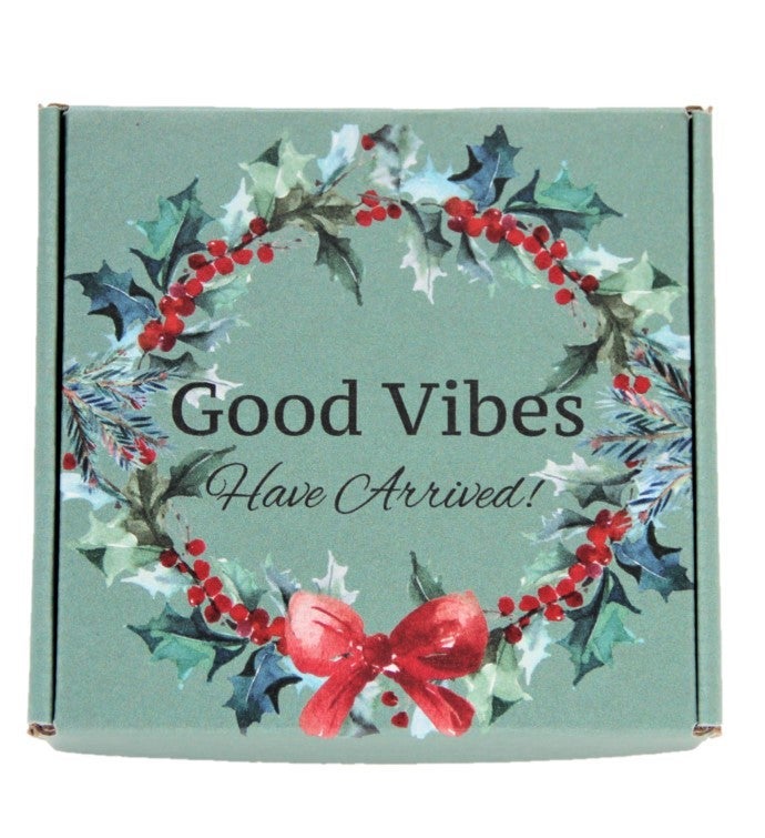 Good Vibes Gift Box - Sage - "Happy Holidays" Card