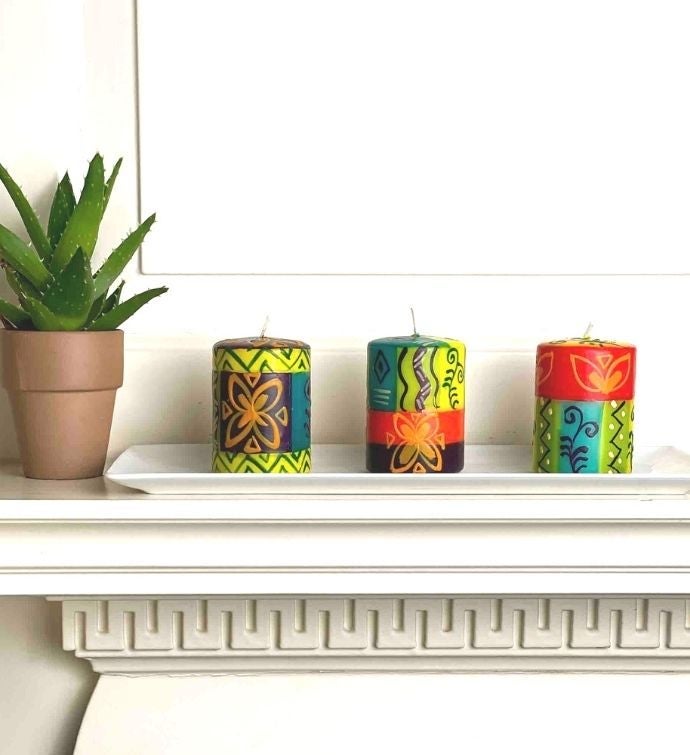 Hand-painted Votive Unscented Candles