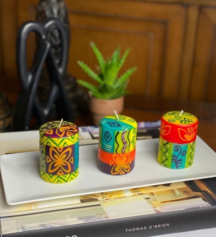 Hand-painted Votive Unscented Candles