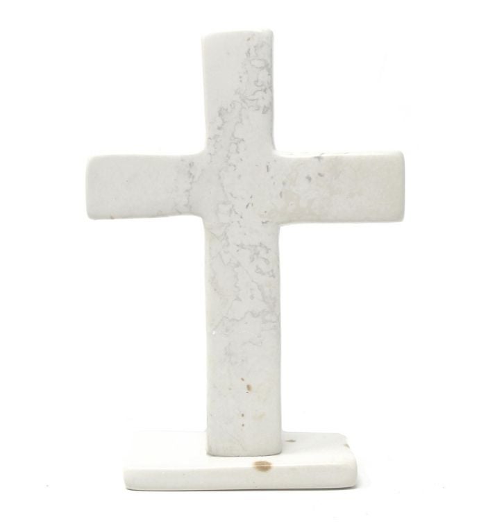 Soapstone Traditional Standing Cross With Banana Fiber Storage Box