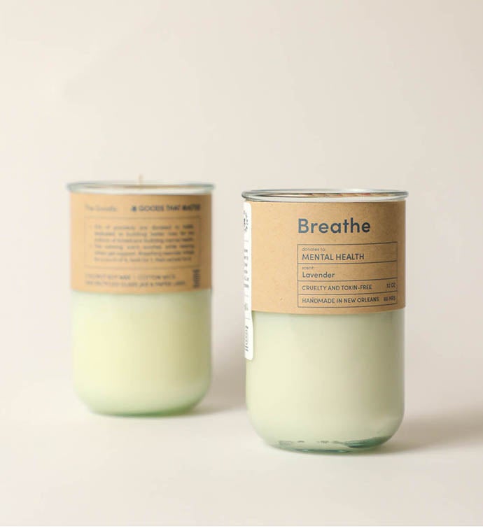 Breathe - Lavender Scent Candle, Gives To Mental Health