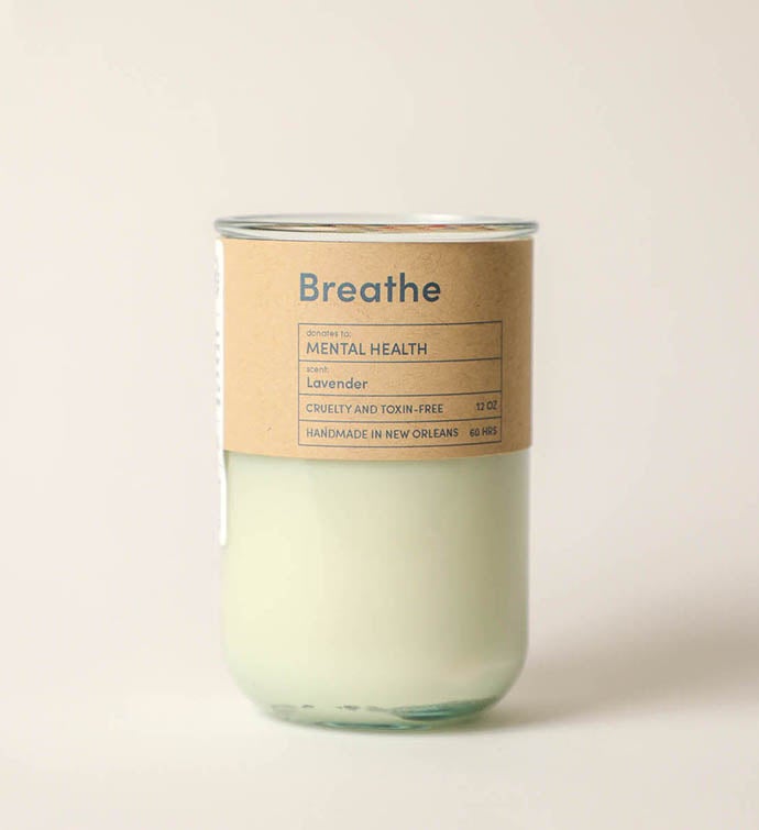 Breathe - Lavender Scent Candle, Gives To Mental Health