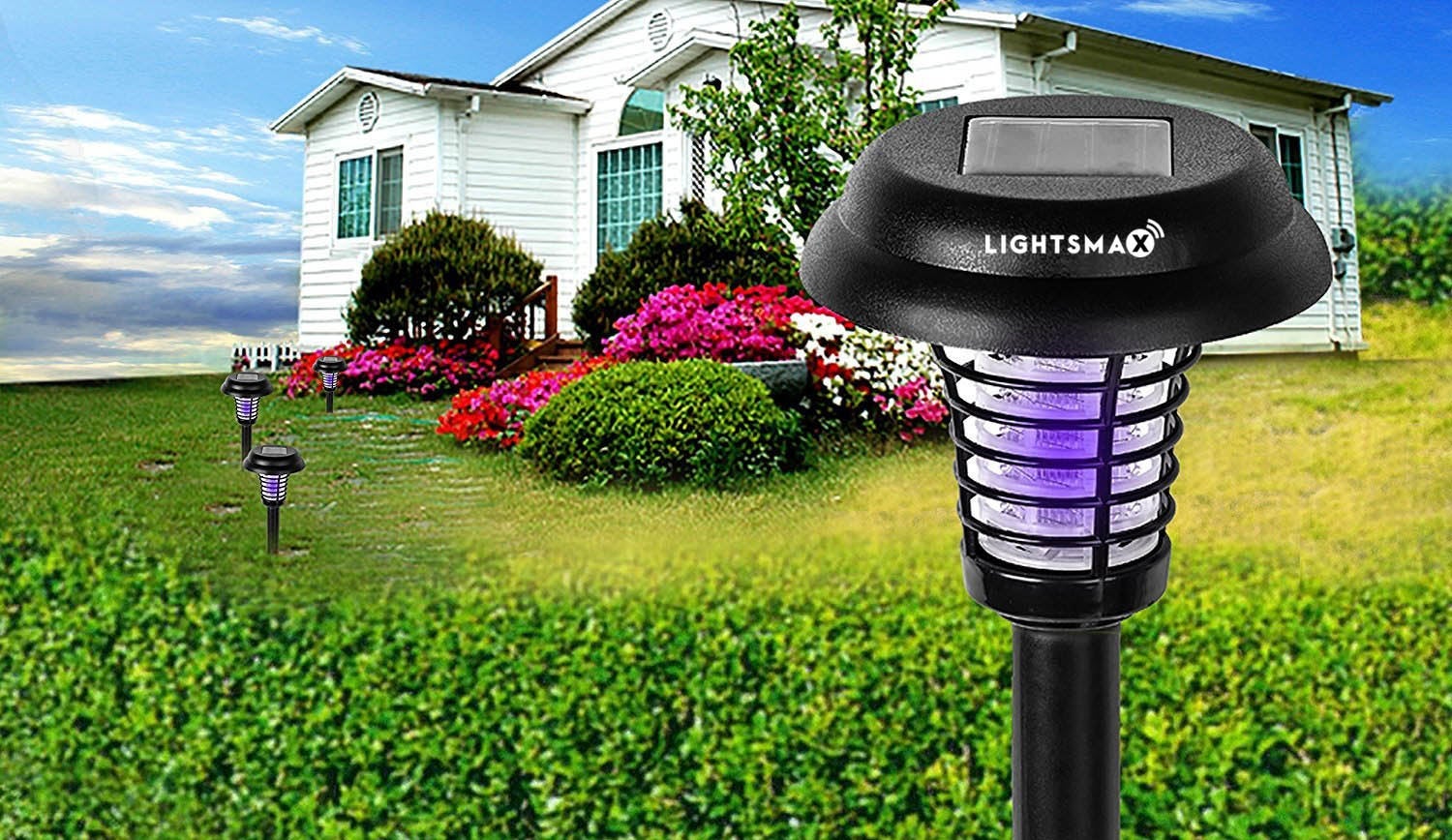 Solar Powered LED Lamp Bug Zapper Mosquito Killer Repeller Light Garden US! 
