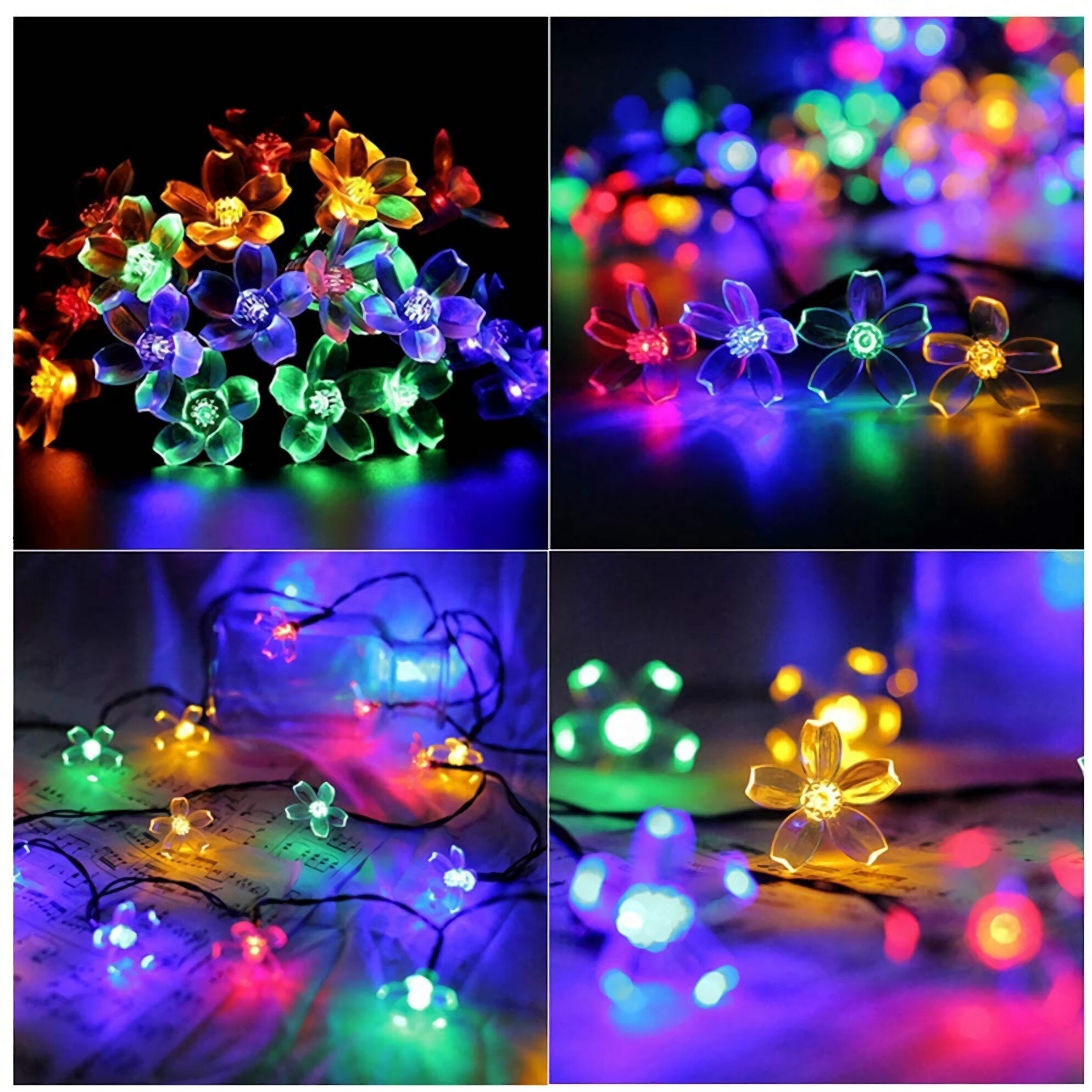 30 Led 23 Feet Sakura Flower Lights With 8 Flash Changing Modes