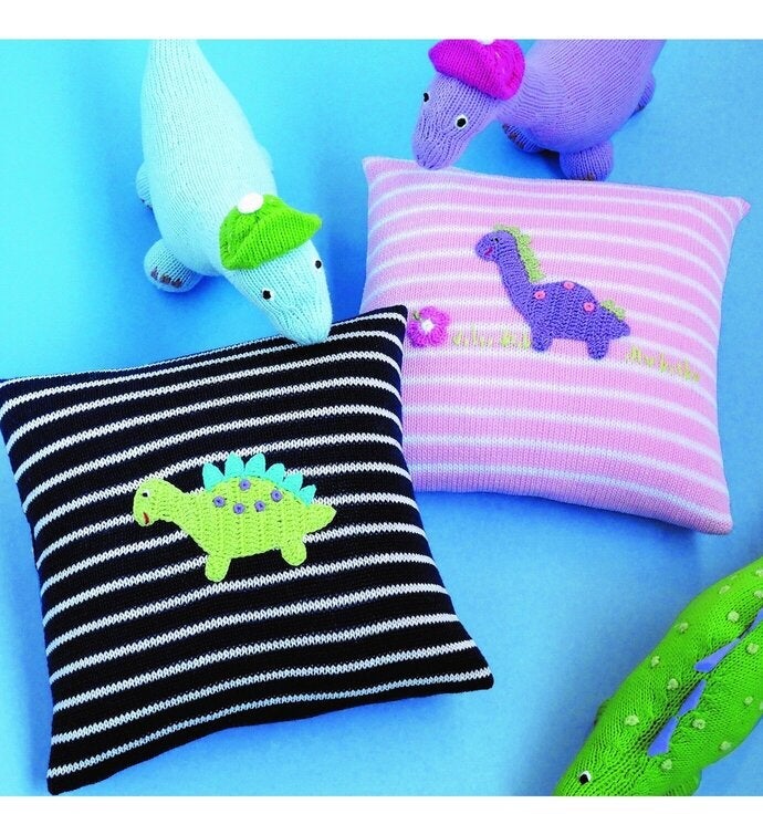 Dinosaur 10" Pillow, Pink