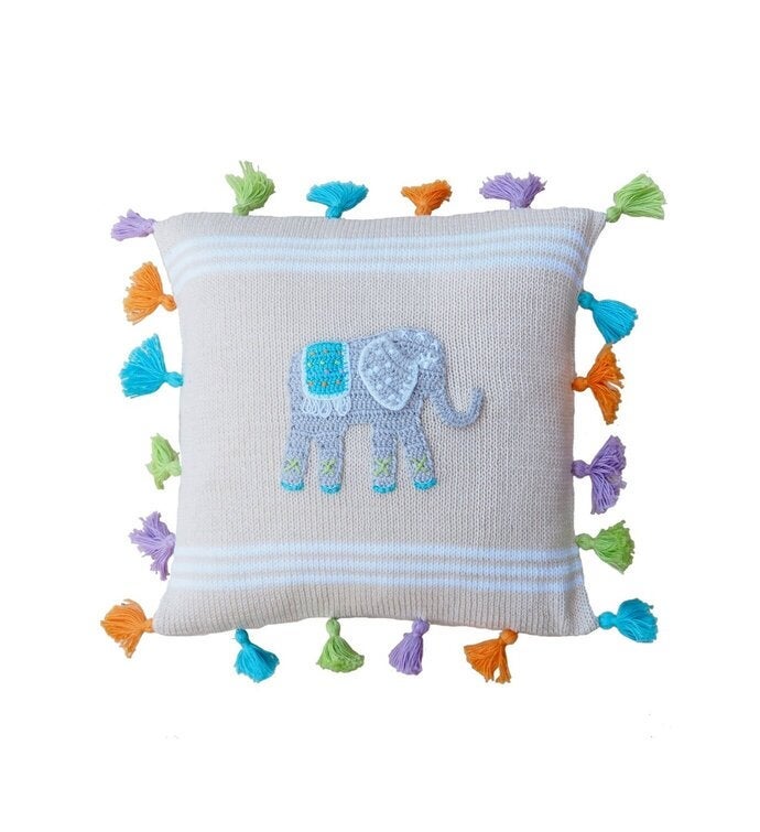 Elephant Tassel 10" Pillow