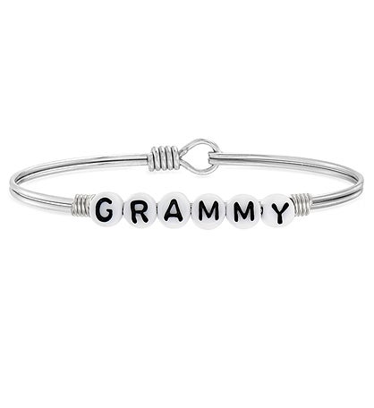 Grammy Letter Bead Bangle Bracelet