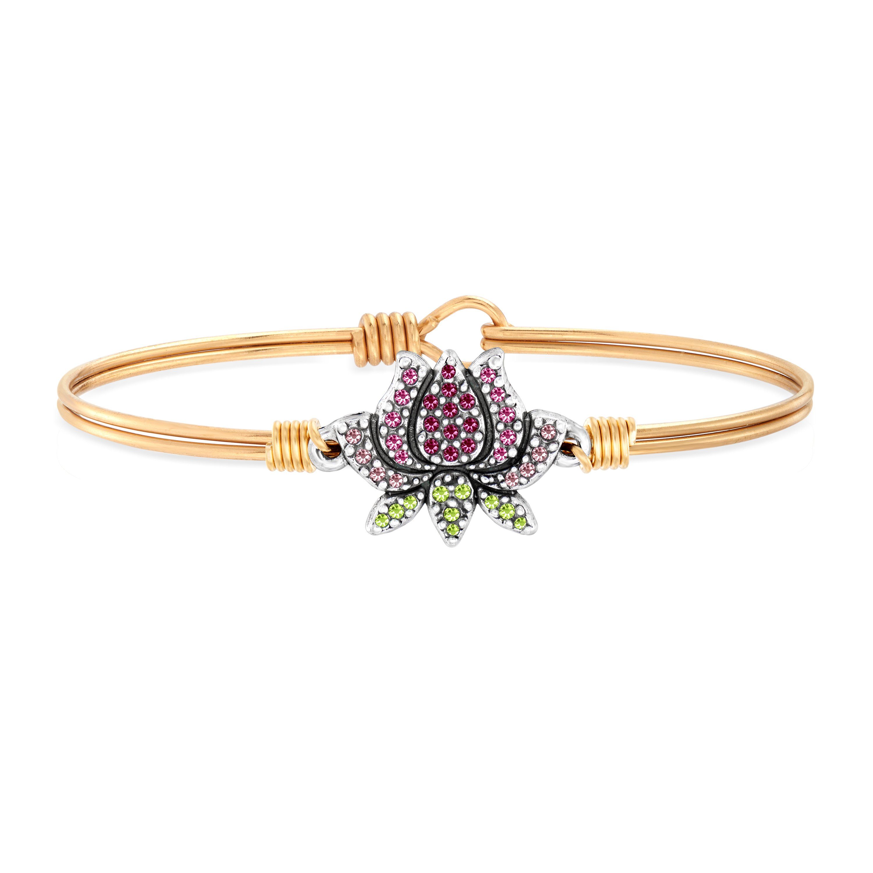 Crystal Pave Lotus Bangle Bracelet | Marketplace | 1800Flowers