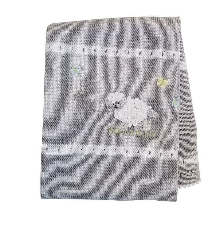 Lamb Baby Blanket, Grey