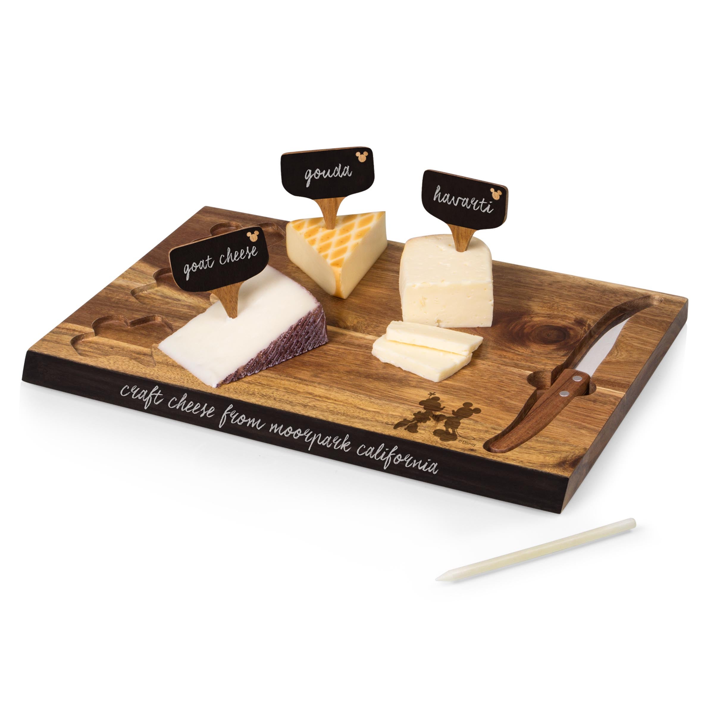 Minnie Mickey Delio Acacia Cheese Cutting Board & Tools Set