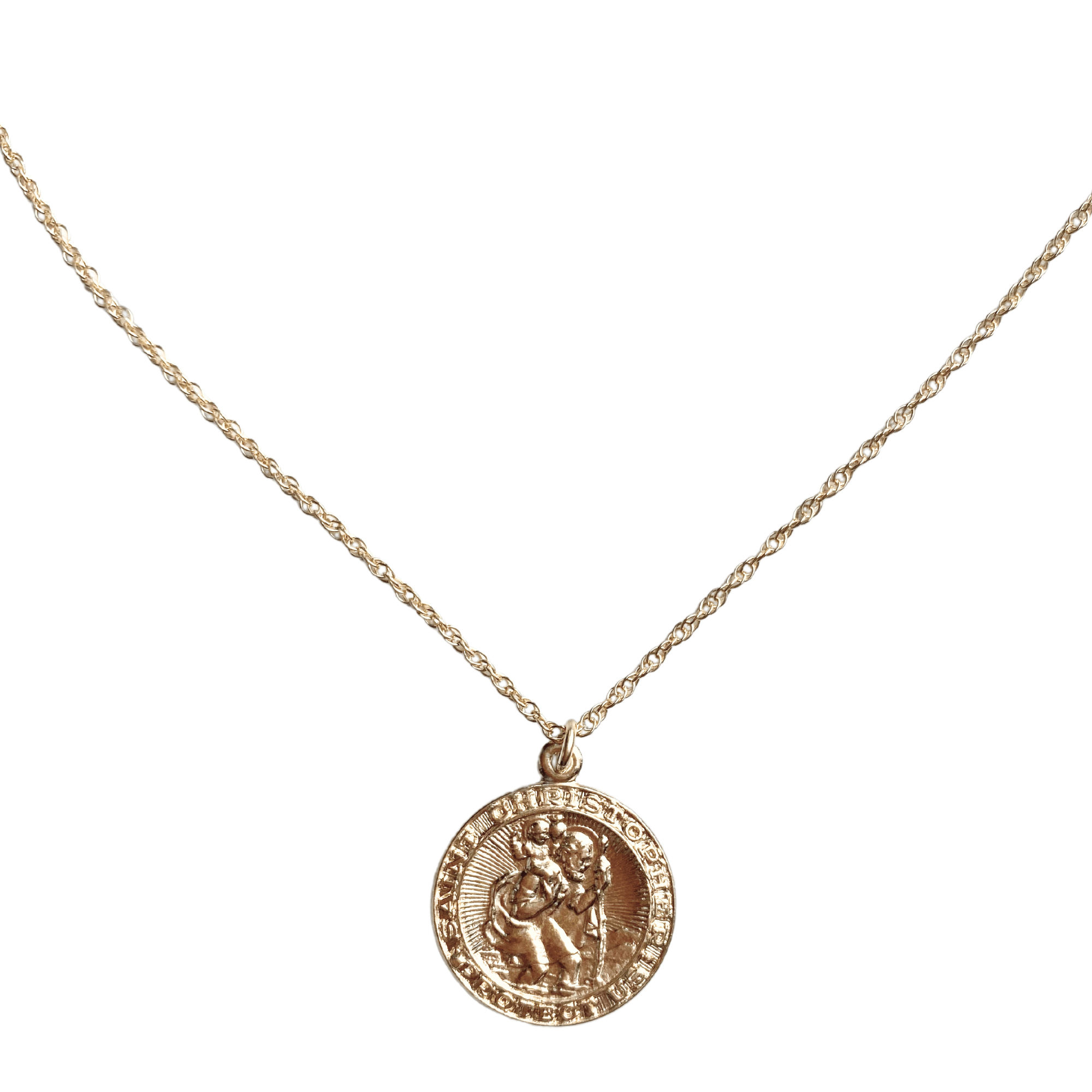 14k Gold Filled St. Christopher Necklace