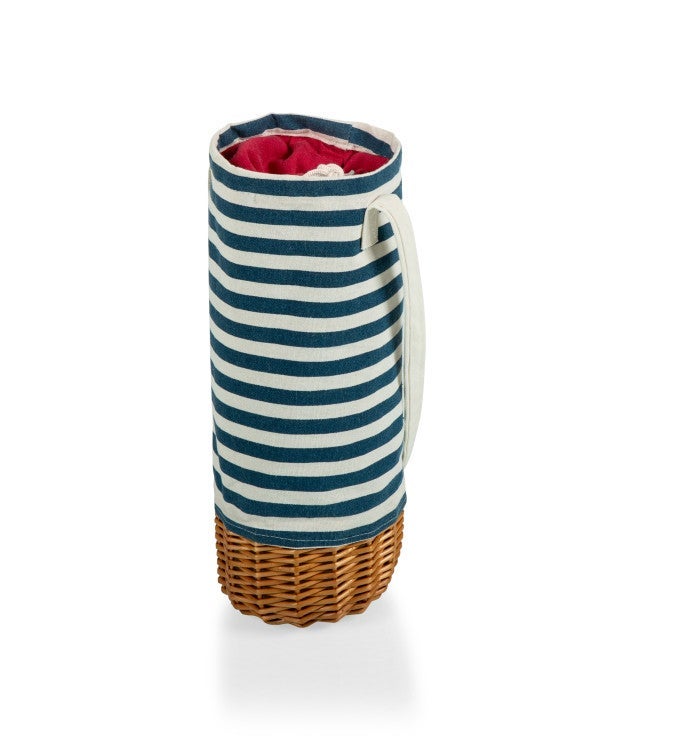 Malbec Insulated Canvas And Willow Wine Bottle Basket