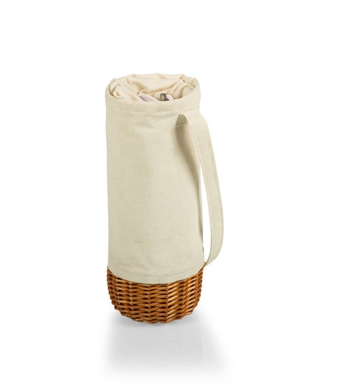 Malbec Insulated Canvas And Willow Wine Bottle Basket
