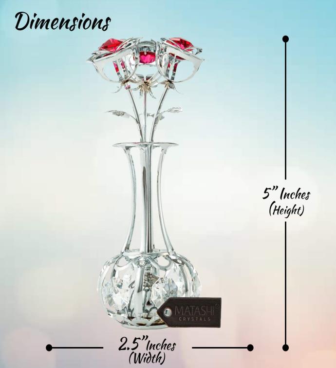 Chrome Plated Flower Bouquet & Vase