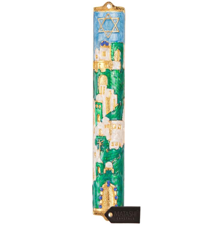 Hand Painted Enamel Jerusalem Mezuzah | 1800Flowers