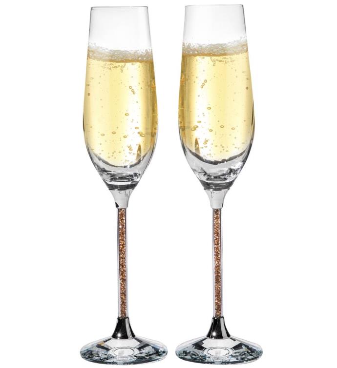 Pair Of 8 Oz Crystal Champagne Glasses By Matashi