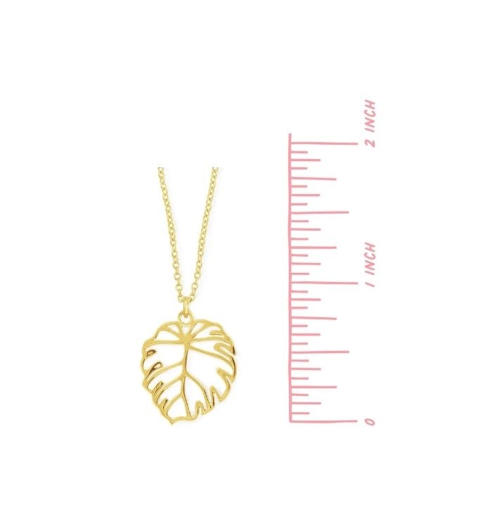  Monstera Leaf Necklace