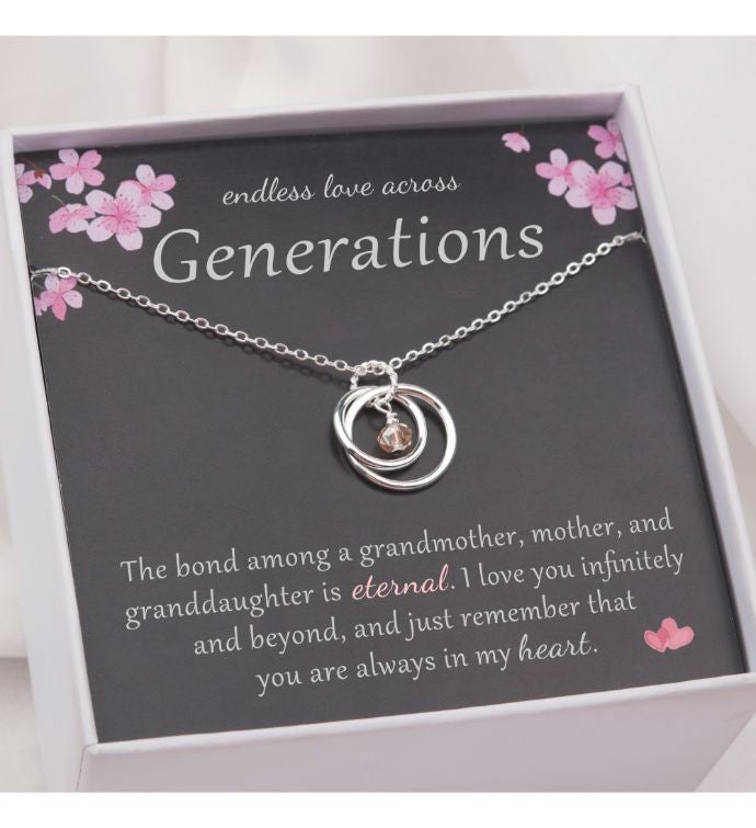 Endless Love Across Card And Sterling Silver Necklace Jewelry Gift Set
