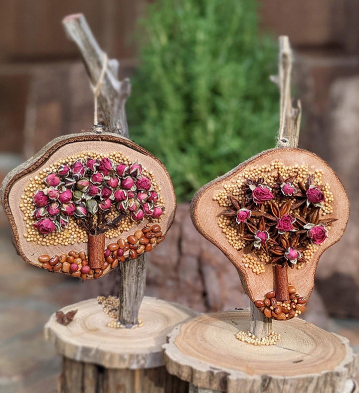 Two Handmade Christmas Ornament Gift Set   Small Art