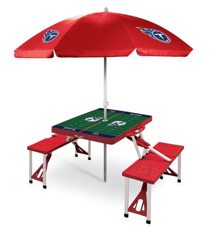 NFL Picnic Table Portable Folding With Seats & Umbrella