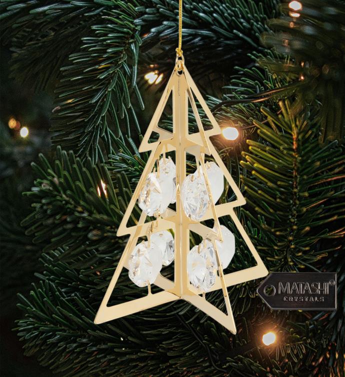 Gold Plated Christmas Tree Hanging Ornament