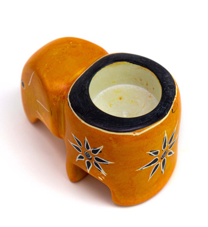 Elephant Tea Light - Orange