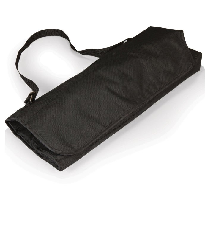 Bbq Apron Tote Pro Grill Set, Black With Gray Accents