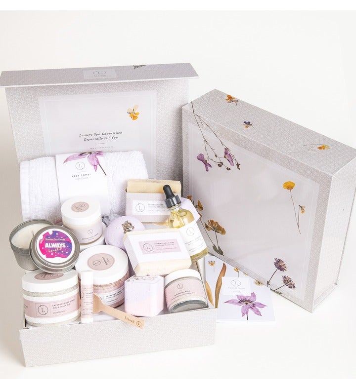 Birthday Gift Basket   Lavender Luxury Natural Bath & Body Gift Set