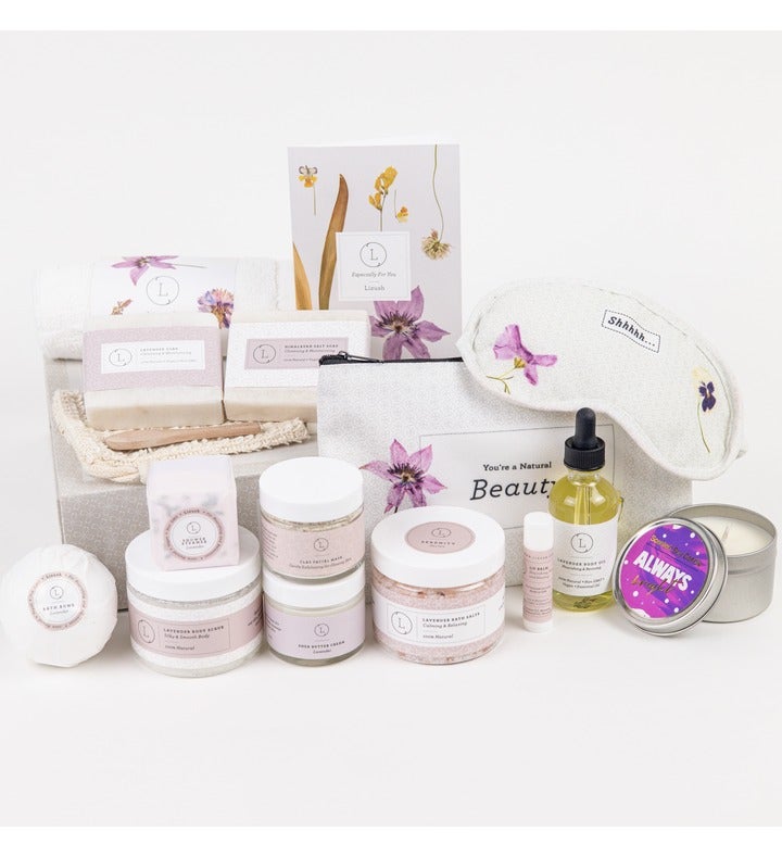 Birthday Gift Basket - Lavender Luxury Natural Bath & Body Gift Set